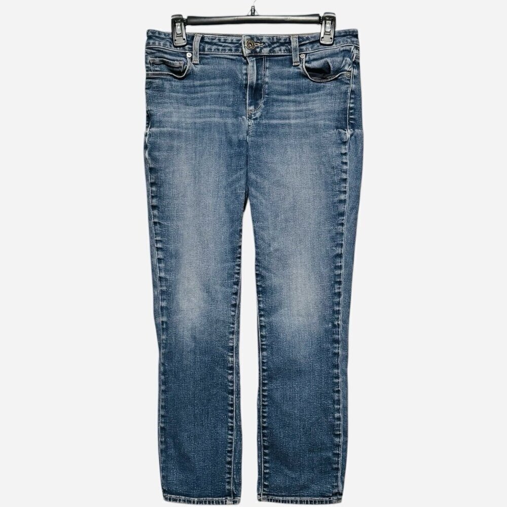 Paige Brigitte Low Rise Straight Leg Blue Denim Med Wash Jeans Womens Size 26